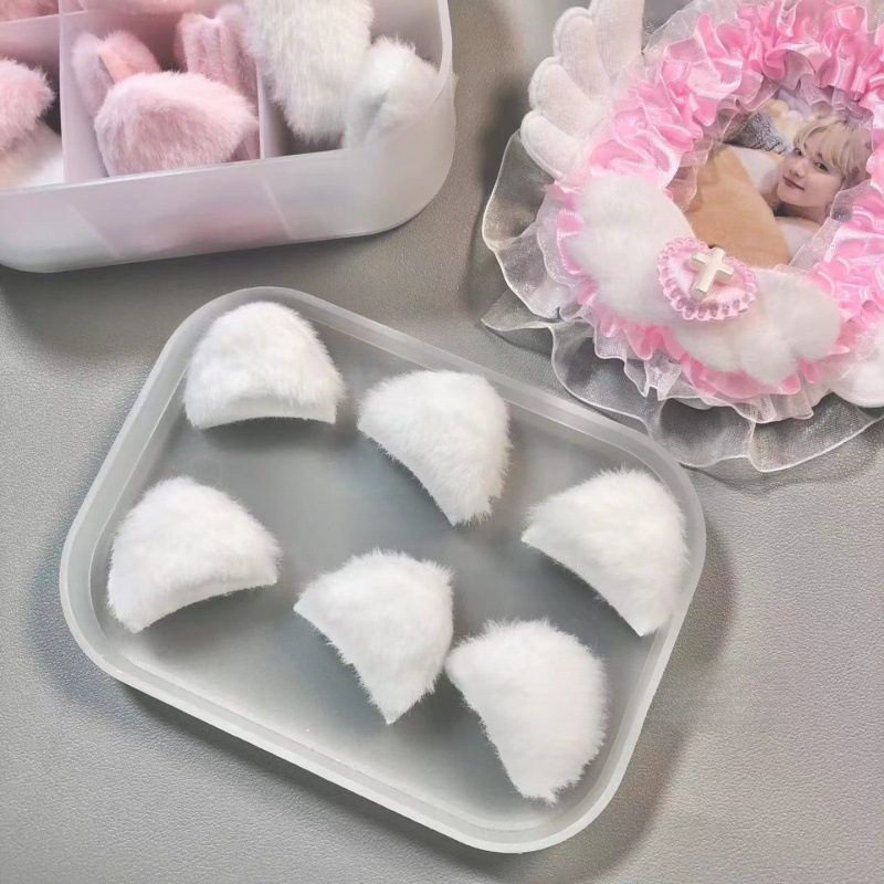 Set dodataka za naušnice s pliš mačjim ušima i zečjim ušima, ručni rad DIY komplet s čipkom