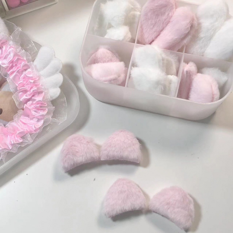 Set dodataka za naušnice s pliš mačjim ušima i zečjim ušima, ručni rad DIY komplet s čipkom