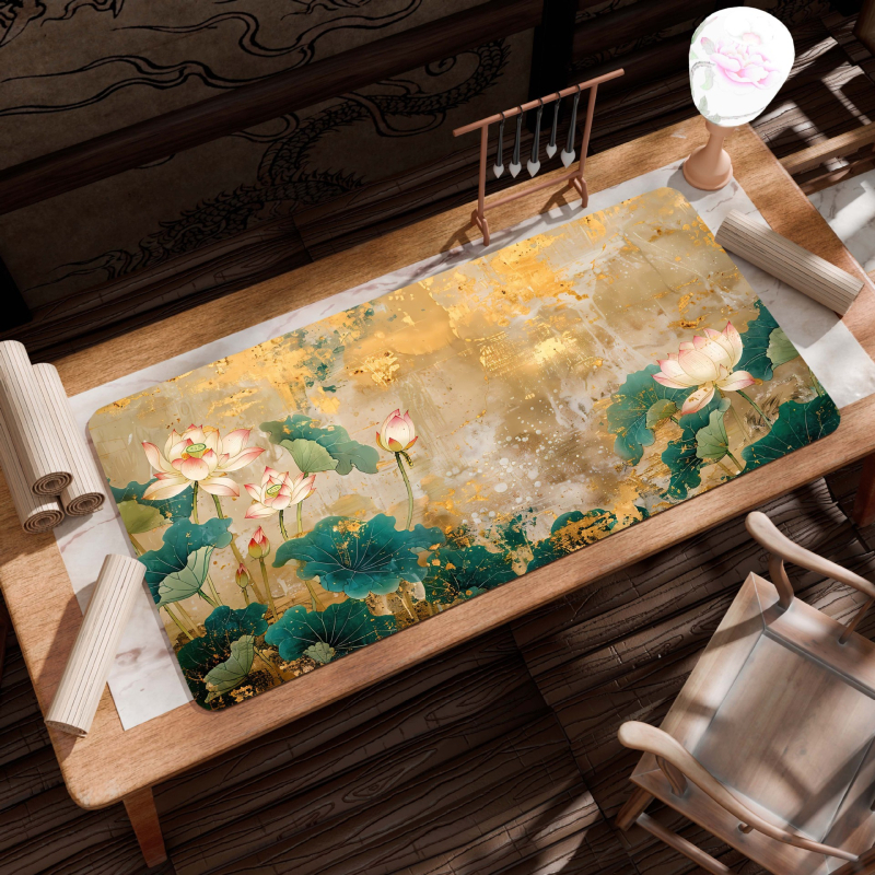 B26-Starinski pejzaž: Velika podloga za stol, Platno, Protivklizna, Toplinskim prijenosom ispis, Jednostrana, Za uredski i gaming stol