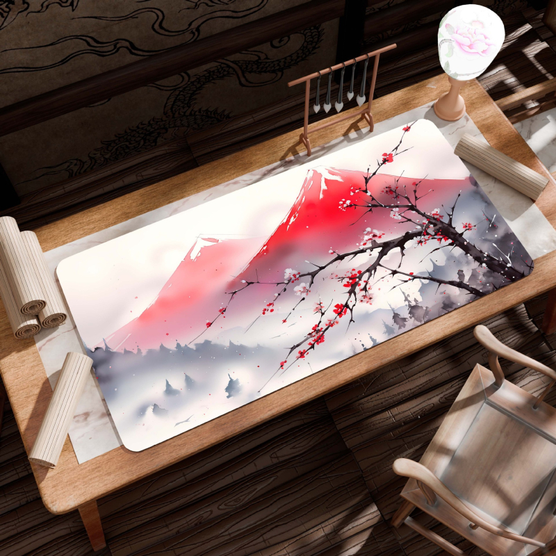 B26-Starinski pejzaž: Velika podloga za stol, Platno, Protivklizna, Toplinskim prijenosom ispis, Jednostrana, Za uredski i gaming stol