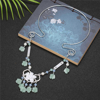 Нашийник от сплав, национален стил, сърцевидно оформление, електроплатиране, възможност за персонализиране