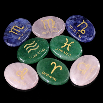 Set bijuterii DIY D158 – ametist natural gravat cu literele sculptate, 12 simboluri ale constelației, piatră semiprețioasă, formă ovală, seria D158, origine Guangzhou, personalizabil