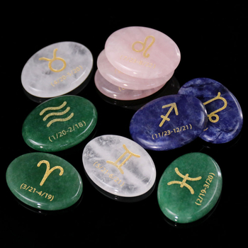 Set bijuterii DIY D158 – ametist natural gravat cu literele sculptate, 12 simboluri ale constelației, piatră semiprețioasă, formă ovală, seria D158, origine Guangzhou, personalizabil
