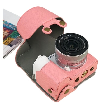 Geantă din piele pentru cameră Sony ZV-E10 II, cu acoperire totală, a doua generație, curea diagonală