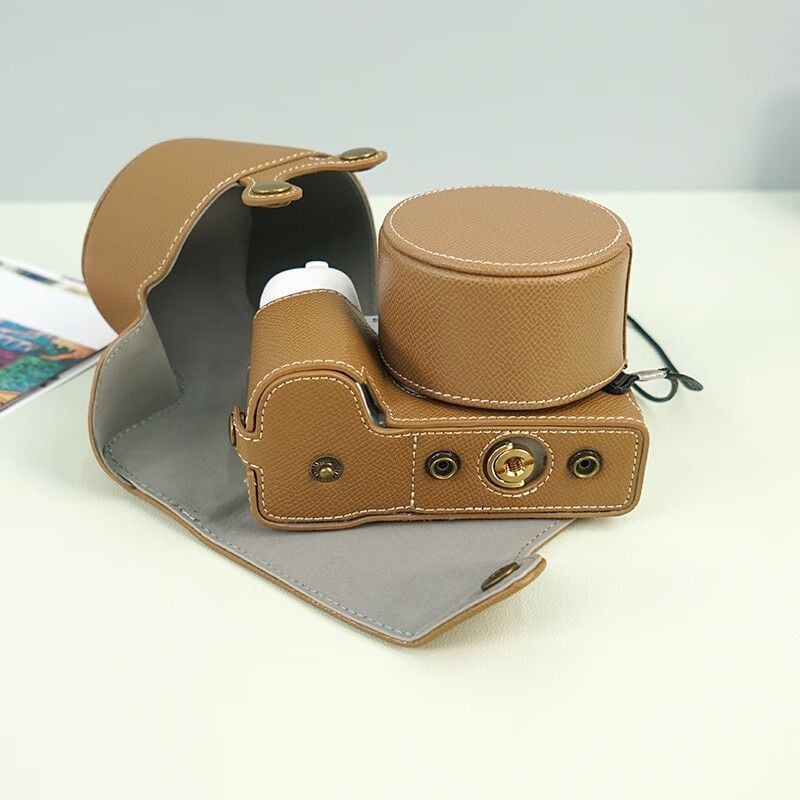 Geantă din piele pentru cameră Sony ZV-E10 II, cu acoperire totală, a doua generație, curea diagonală