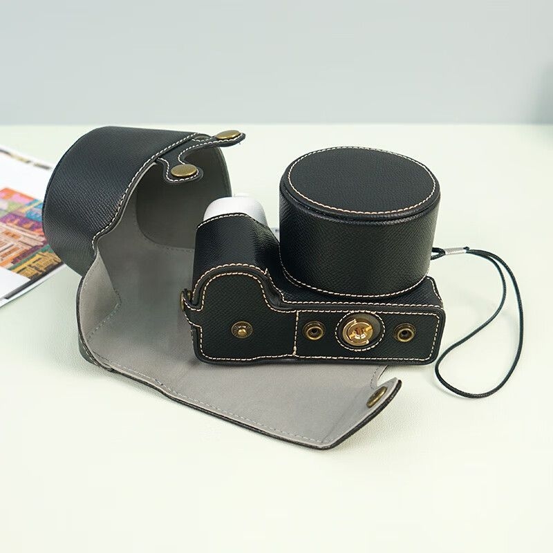 Geantă din piele pentru cameră Sony ZV-E10 II, cu acoperire totală, a doua generație, curea diagonală