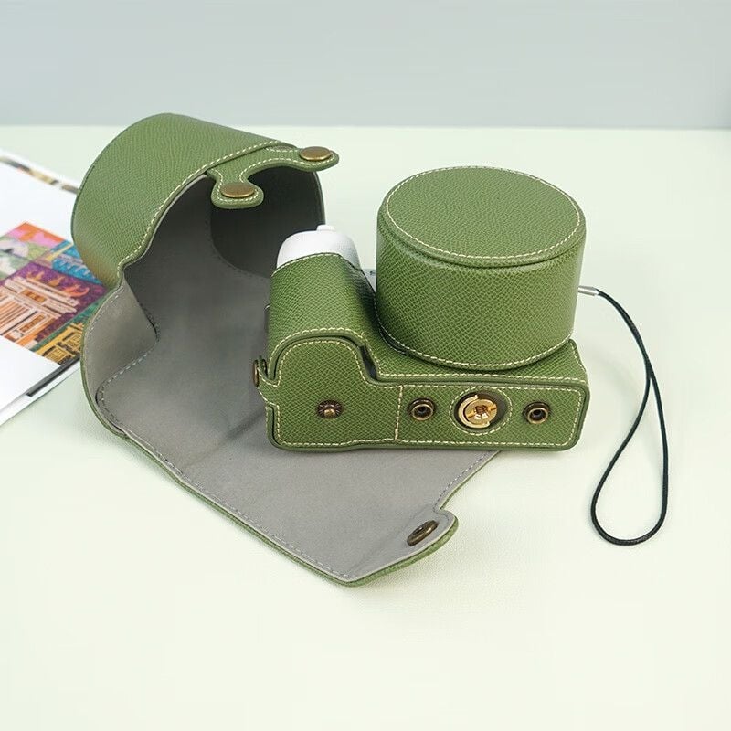 Geantă din piele pentru cameră Sony ZV-E10 II, cu acoperire totală, a doua generație, curea diagonală