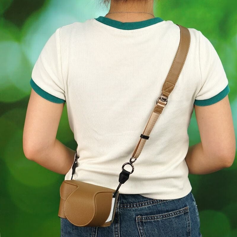 Geantă din piele pentru cameră Sony ZV-E10 II, cu acoperire totală, a doua generație, curea diagonală