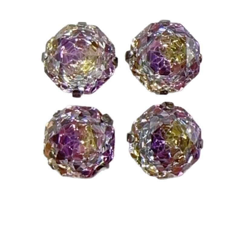 Naušnice od titanijevog legura G23, gradientni osmerokutni rose-cut dizajn, 0,9 mm šipka, polirane, unisex