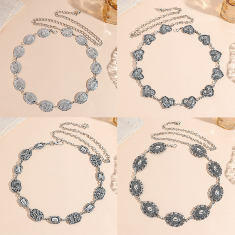 Metalni kaiš za struk s etničkim rezbarenim dizajnom za mlade žene