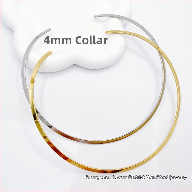 Колие от неръждаема стомана в хип-хоп стил, U-образен дизайн, без висулка, класическа верига