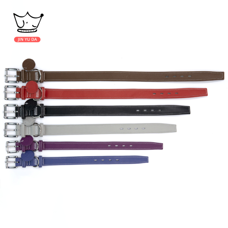 Ovratnik za psa od prave kože s uzorkom liči, kravlja koža, dvostruki sloj ojačane zaštite vrata, Jin Yuda