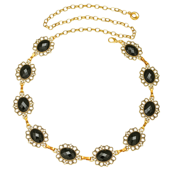 Αλυσίδα μέσης από κράμα με γεωμετρικό σχέδιο και επένδυση μαργαριριών, γυναικείο εθνοτικό στυλ