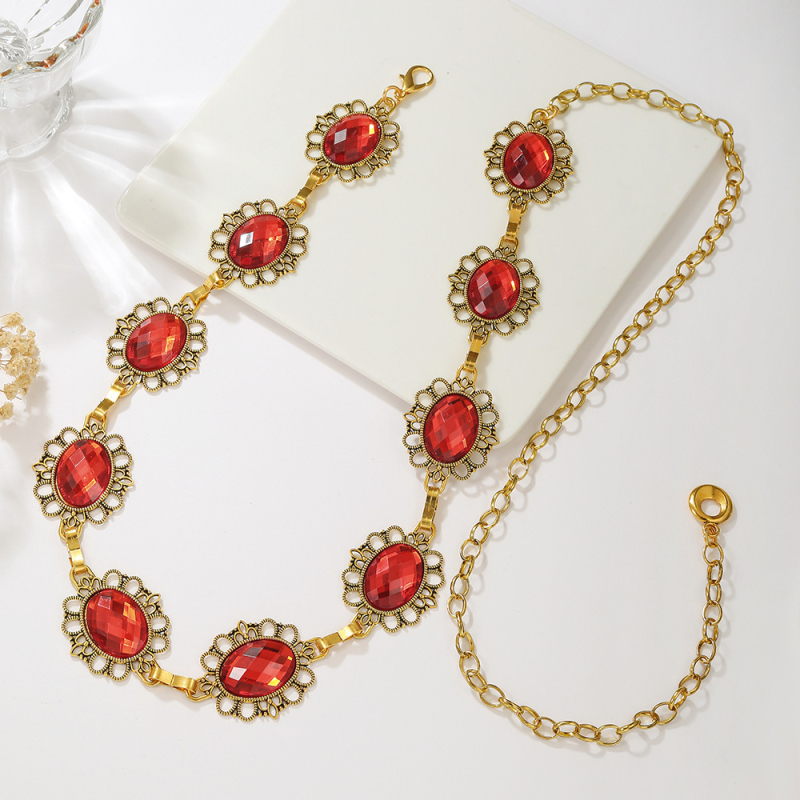 Αλυσίδα μέσης από κράμα με γεωμετρικό σχέδιο και επένδυση μαργαριριών, γυναικείο εθνοτικό στυλ