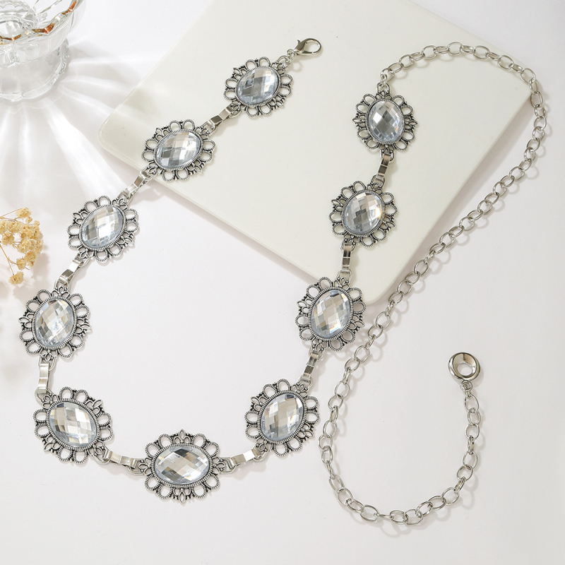 Αλυσίδα μέσης από κράμα με γεωμετρικό σχέδιο και επένδυση μαργαριριών, γυναικείο εθνοτικό στυλ