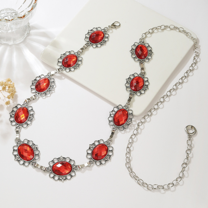 Αλυσίδα μέσης από κράμα με γεωμετρικό σχέδιο και επένδυση μαργαριριών, γυναικείο εθνοτικό στυλ