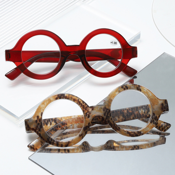 Γυαλιά ανάγνωσης για ηλικιωμένους, με στρογγυλό πλαίσιο, πλήρες πλαίσιο, φακοί AC, πλαίσιο PC