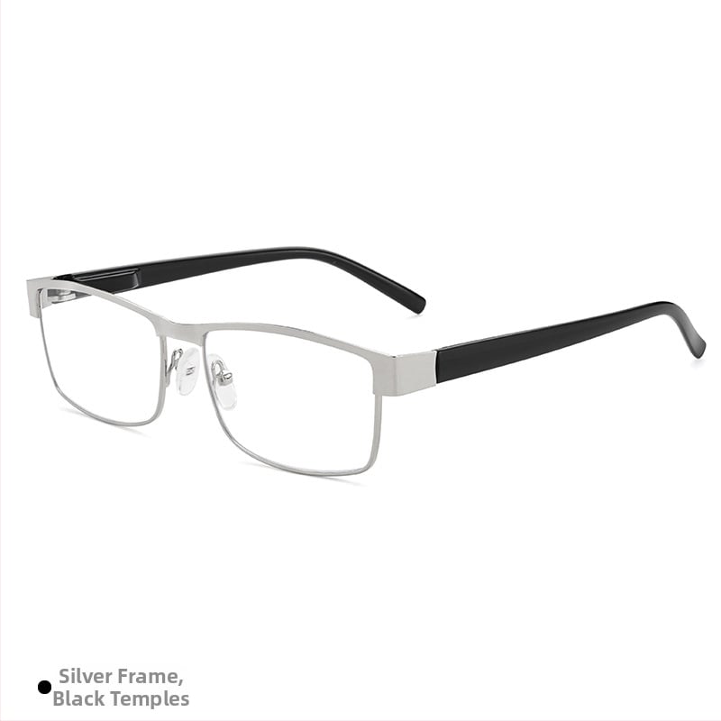 Γυαλιά ανάγνωσης με φακούς από ρητίνη και αντί-μπλε φως, πλήρες πλαίσιο από TR μέταλλο, σχεδιασμός με ελατηριωτά βραχίονες