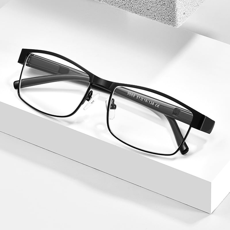 Γυαλιά ανάγνωσης με φακούς από ρητίνη και αντί-μπλε φως, πλήρες πλαίσιο από TR μέταλλο, σχεδιασμός με ελατηριωτά βραχίονες