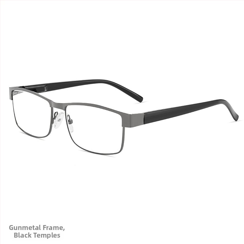 Γυαλιά ανάγνωσης με φακούς από ρητίνη και αντί-μπλε φως, πλήρες πλαίσιο από TR μέταλλο, σχεδιασμός με ελατηριωτά βραχίονες