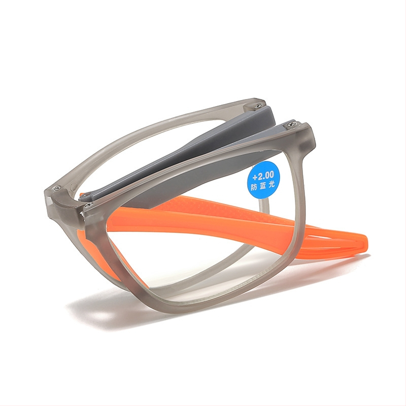Γυαλιά πρεσβυοπίας με προστασία από το μπλε φως, φορητά αναδιπλούμενα, πλήρες πλαίσιο, τετράγωνος σκελετός, φακοί AC
