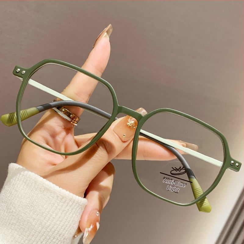 Γυαλιά ανάγνωσης με προστασία κατά της μπλε φωτεινότητας και UV, πλήρης σκελετός από PC, τετράγωνο στυλ, για ενήλικες με μεγάλο πρόσωπο