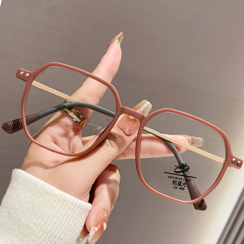 Γυαλιά ανάγνωσης με προστασία κατά της μπλε φωτεινότητας και UV, πλήρης σκελετός από PC, τετράγωνο στυλ, για ενήλικες με μεγάλο πρόσωπο