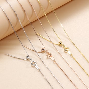 Ogrlica od 925 srebra, podesiva, kutijasti lanac, križni privjesak, unisex