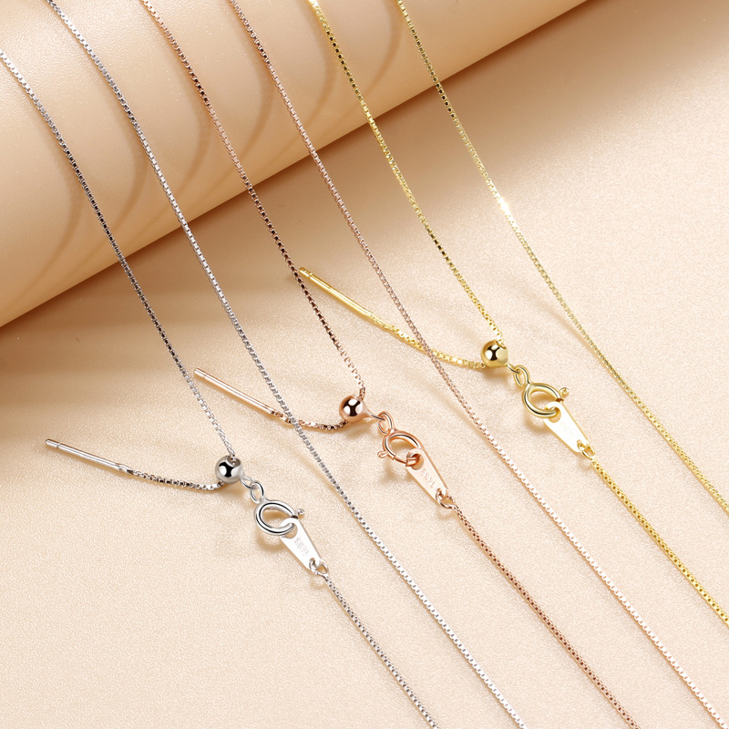 Ogrlica od 925 srebra, podesiva, kutijasti lanac, križni privjesak, unisex