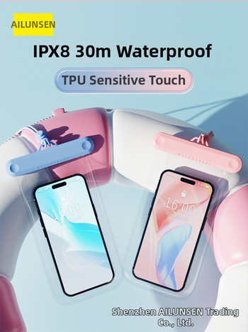 AILUNSEN Ārējā ūdensizturīgā telefona somiņa - skārienjūtīga, ABS+TPU+PVC, der telefoniem līdz 7,2 collām, ūdensizturīga auduma