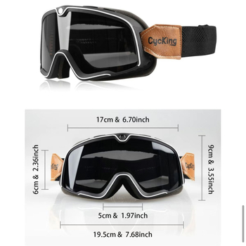 Γυαλιά ποδηλάτου με καθρέφτη — Ρετρό στυλ, αγωνιστικά γυαλιά μοτοσικλέτας, PVC υλικό, όχι για παιδιά