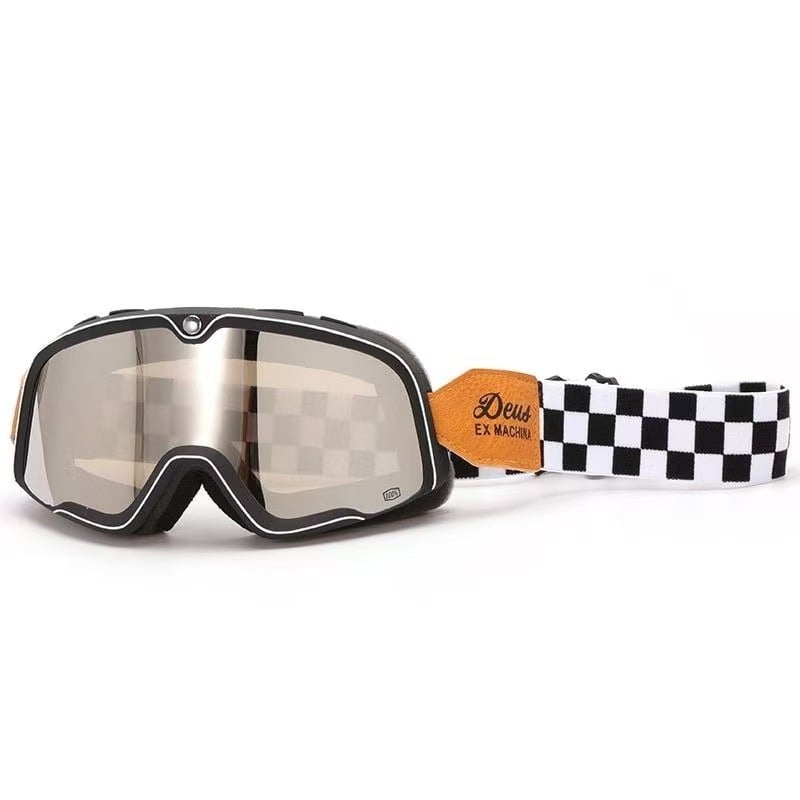 Γυαλιά ποδηλάτου με καθρέφτη — Ρετρό στυλ, αγωνιστικά γυαλιά μοτοσικλέτας, PVC υλικό, όχι για παιδιά