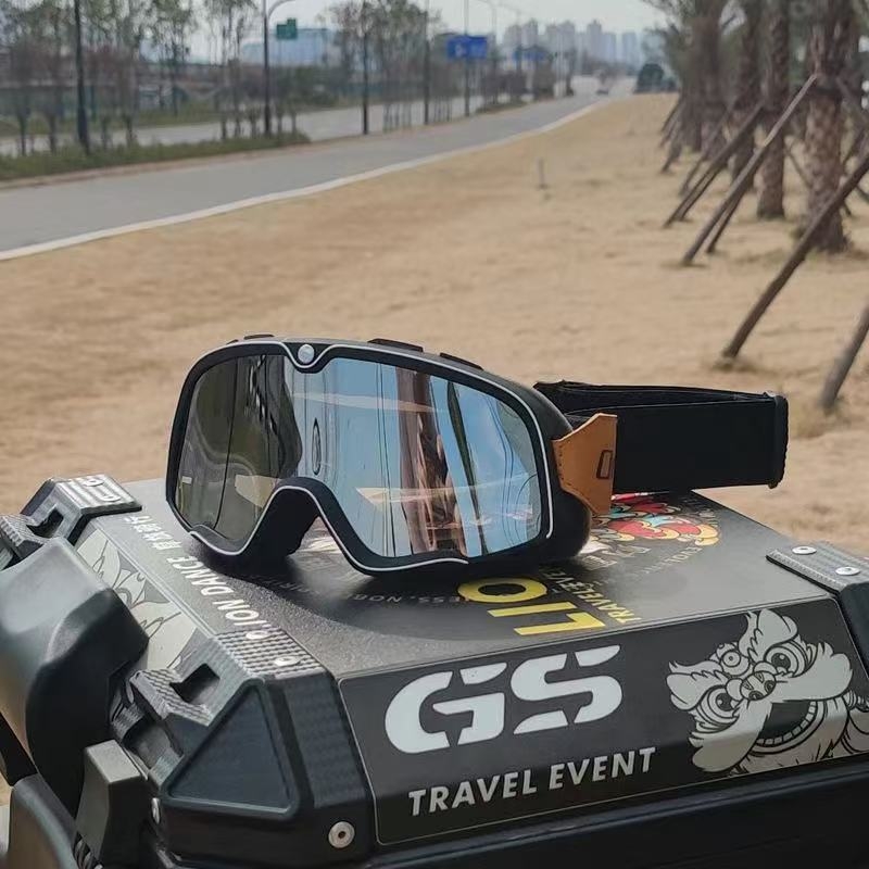 Γυαλιά ποδηλάτου με καθρέφτη — Ρετρό στυλ, αγωνιστικά γυαλιά μοτοσικλέτας, PVC υλικό, όχι για παιδιά