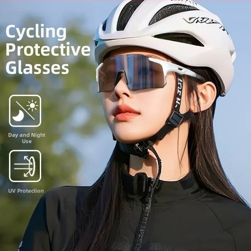 Γυαλιά ποδηλασίας με προσαρμοζόμενο χρωματισμό ημέρα-νύχτα, ανθεκτικά στον άνεμο για υπαίθριο τρέξιμο και ποδηλασία — Μοντέλο 985; Μάρκα Look for yu; Υλικό Silk flower; Στυλ Γυμναστική, Mini