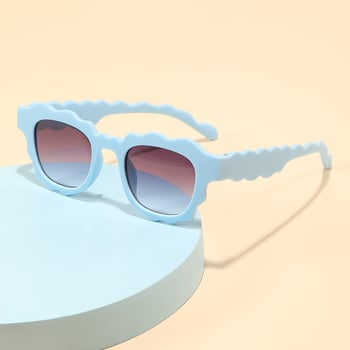 Dječje sunčane naočale s valovitim rubnim okvirom, UV400 zaštita, puni okvir, materijal okvira PC, nepolarizirane