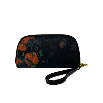 Geantă clutch textilă pentru femei, formă orizontală pătrată, închidere cu fermoar, căptușeală din poliester, buzunar intern cu fermoar și buzunar pentru telefon, stil chinezesc inspirat