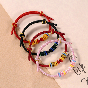 Βραχιόλι οκτώ νημάτων, χειροποίητο πλεκτό, μικτές ύλες, εθνικό στυλ, unisex, αποσπώμενο DIY