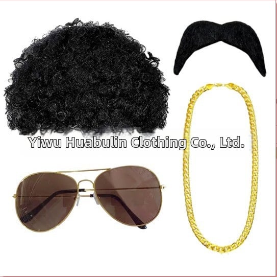 Перука реквизит за диско косплей, 70-те години, пластмаса, полу ръчна и полу-механична изработка