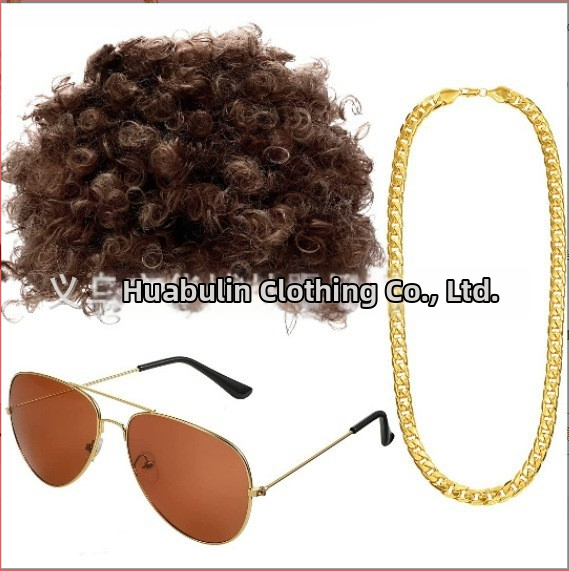 Перука реквизит за диско косплей, 70-те години, пластмаса, полу ръчна и полу-механична изработка