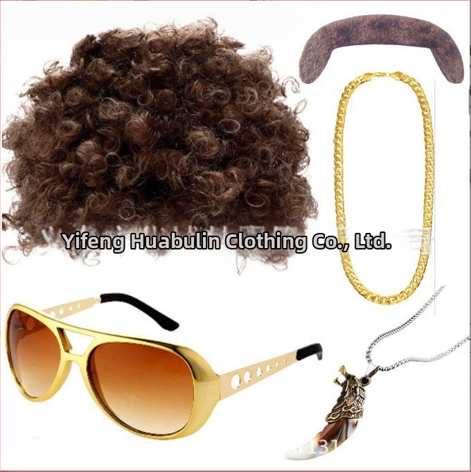 Перука реквизит за диско косплей, 70-те години, пластмаса, полу ръчна и полу-механична изработка