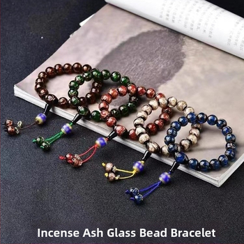 Гривна от глазирано стъкло, дворцов стил, унисекс, ръчна изработка, геометричен дизайн