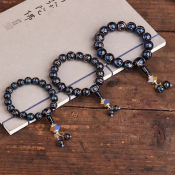 Гривна от глазирано стъкло, дворцов стил, унисекс, ръчна изработка, геометричен дизайн