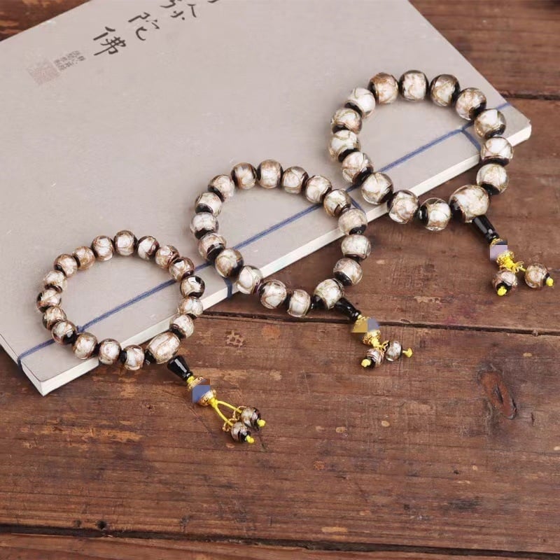 Гривна от глазирано стъкло, дворцов стил, унисекс, ръчна изработка, геометричен дизайн