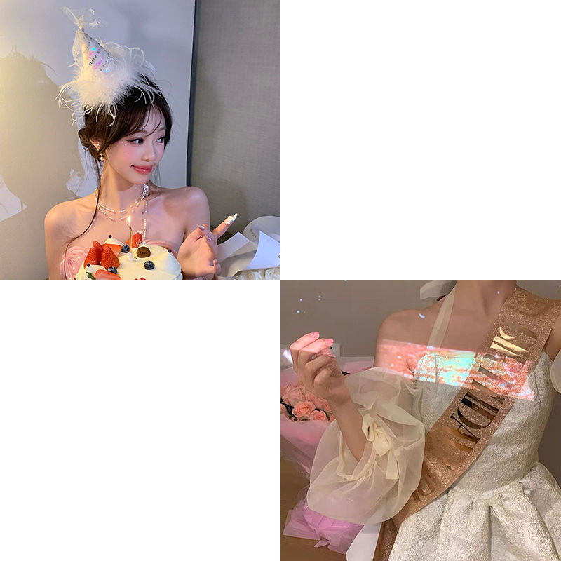 Clip de păr cu pene pufoase, plasă și nod în formă de fluture pentru păr de ziua de naștere și fotografii la petreceri (Cross-border Export Exclusive Supply; Gift for Advertising; Makeup and Costume Props)