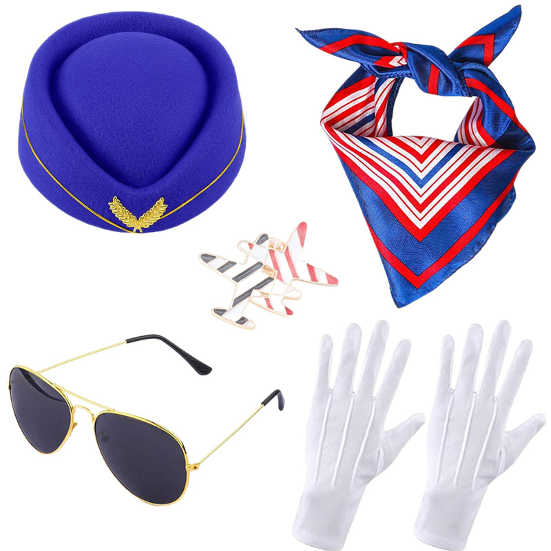 Cosplay аксесоари за облекло с шапки капитана и стюардеси – полиестер, геометричен принт, полуръчна и полумеханична изработка, персонализируеми