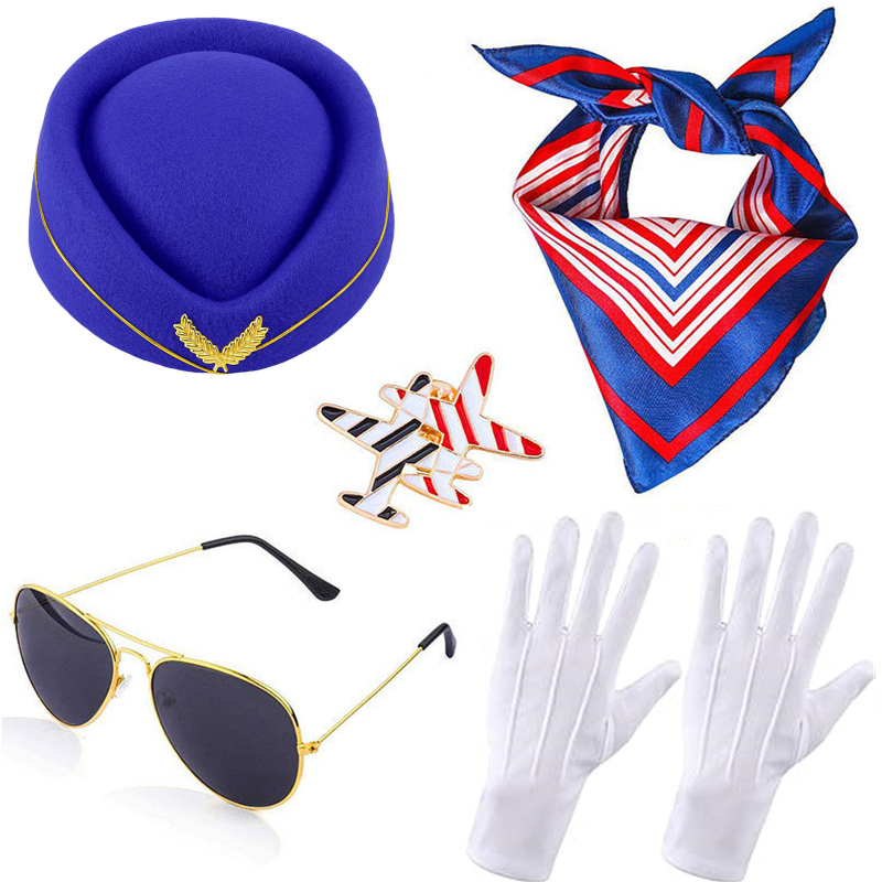 Cosplay аксесоари за облекло с шапки капитана и стюардеси – полиестер, геометричен принт, полуръчна и полумеханична изработка, персонализируеми