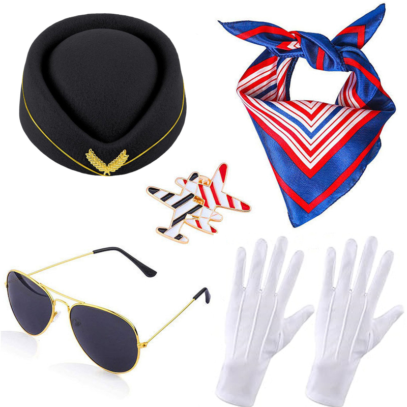 Cosplay аксесоари за облекло с шапки капитана и стюардеси – полиестер, геометричен принт, полуръчна и полумеханична изработка, персонализируеми