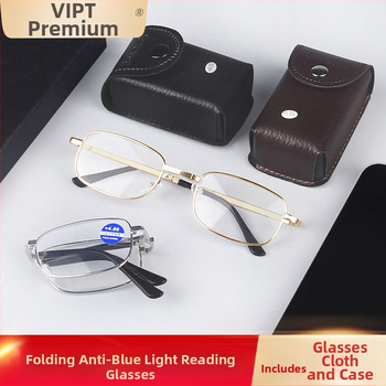 Μεταλλικά αναδιπλούμενα γυαλιά ανάγνωσης για πρεσβυωπία, αντι-μπλε φως, διπλής όρασης, unisex, φακοί PC, μοντέλο J138