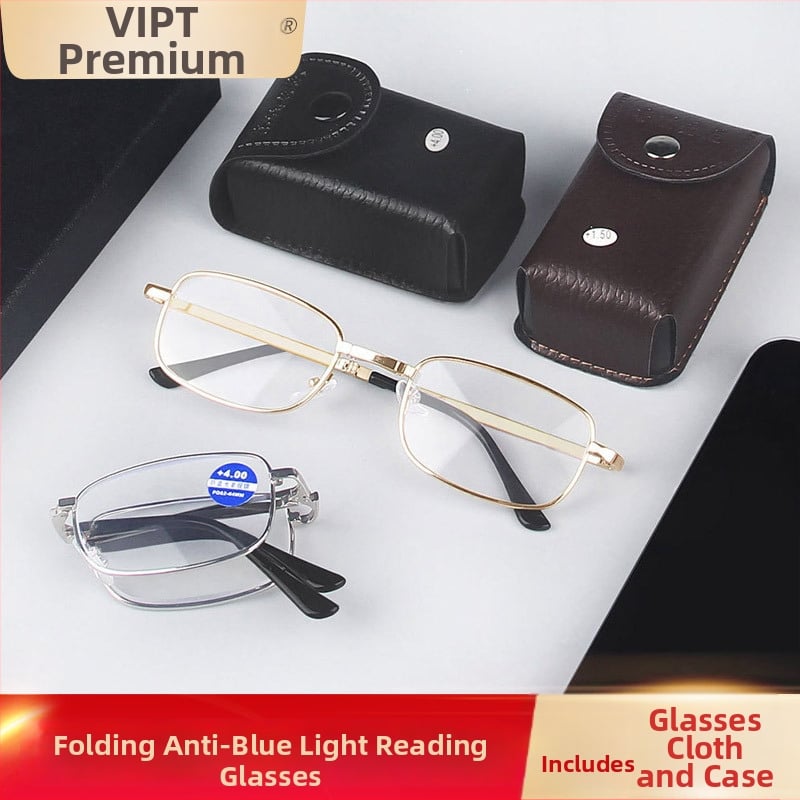 Μεταλλικά αναδιπλούμενα γυαλιά ανάγνωσης για πρεσβυωπία, αντι-μπλε φως, διπλής όρασης, unisex, φακοί PC, μοντέλο J138