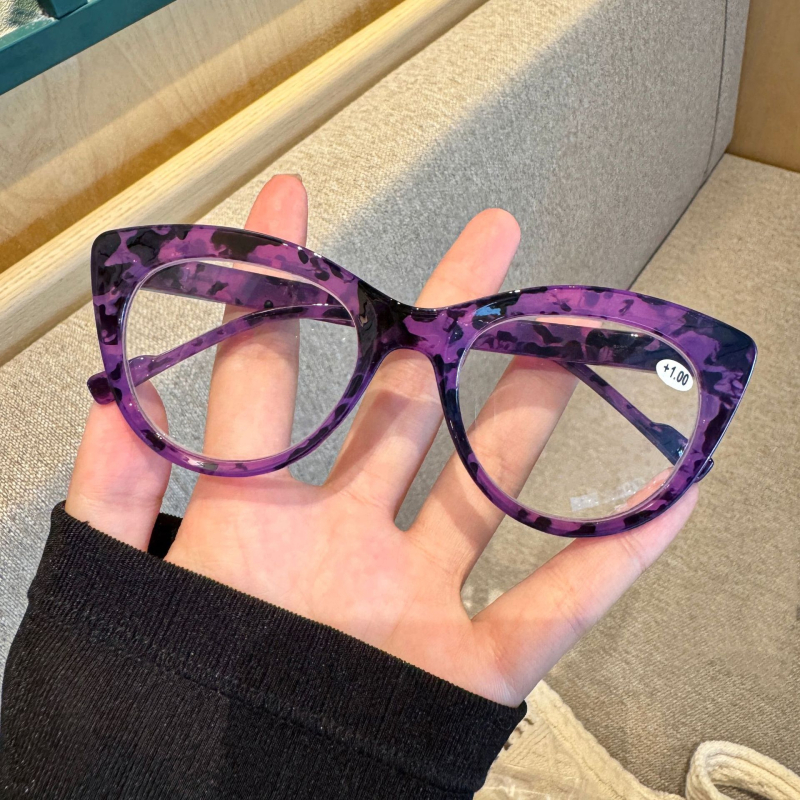 Γυαλιά ανάγνωσης, στυλ γάτας-ματιών, προσωποποιημένος μοντέρνος σχεδιασμός για ενήλικες με μεγάλο πρόσωπο, πλήρες πλαίσιο σε στυλ πεταλούδας (Φακοί: Pcs; Υλικό φακών: Pcs; Κατασκευή: πλήρες πλαίσιο; Στυλ: πεταλούδα; Κατάλληλα για μεγάλα πρόσωπα)